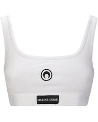 Marine Serre - Moon Embroidered Sleeveless Sport Bra - Lyst