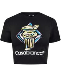 CASABLANCA - Logo Crew Neck T-Shirt - Lyst