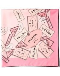 Prada - Logo Print Scarf - Lyst