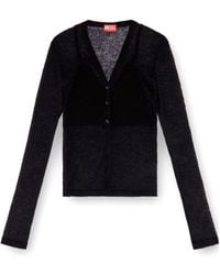 DIESEL - M-Arina Semi-Sheer Button-Up Cardigan - Lyst