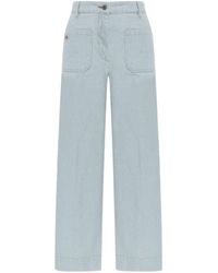 Victoria Beckham - Logo-Patch Straight-Leg Jeans - Lyst