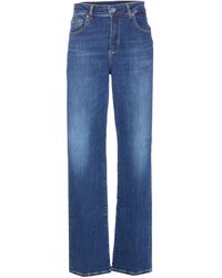 Liu Jo - Logo Patch Straight Leg Jeans - Lyst