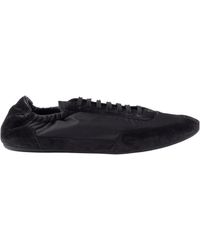 Prada - Round Toe Lace-Up Sneakers - Lyst