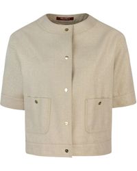 Max Mara - Studio Agile Button-Up Crewneck Jacket - Lyst