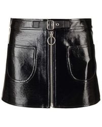 Courreges - Courrèges Buckle Zipped Vinyl Mini Skirt - Lyst