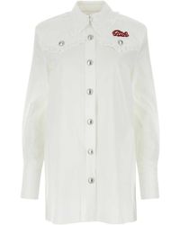 Alessandra Rich - Logo-Patch Straight Hem Mini Shirt Dress - Lyst