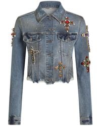 Dolce & Gabbana - Embellished Denim Jacket - Lyst