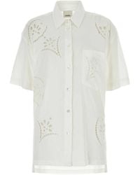 Isabel Marant - Bilya Broderie-Anglais Short-Sleeved Shirt - Lyst