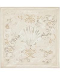 Brunello Cucinelli - Silk Satin Mediterranea Scarf With Ring - Lyst