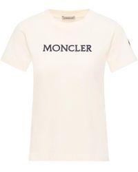 Moncler - Embroidered Tonal Logo Cotton T-Shirt - Lyst