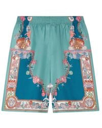Versace - Coral Theatre Print Elastic-Waist Shorts - Lyst