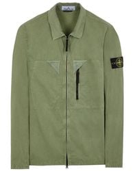 Stone Island - Logo-Patch Shirt Jacket - Lyst