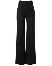 Victoria Beckham - Virgin Wool Flared Pants - Lyst