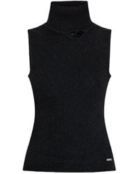 DSquared² - High-Neck Ribbed-Knit Sleeveless Top - Lyst