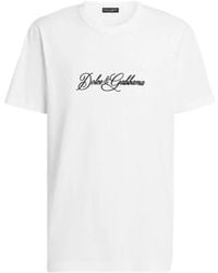 Dolce & Gabbana - Logo Embroidered Short-Sleeved T-Shirt - Lyst