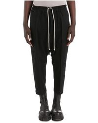 Rick Owens - Drop Crotch Cropped Trousers - Lyst