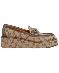 Gucci - Horsebit Wedged Loafers - Lyst