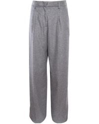 forte_forte - Pleated Straight Leg Trousers - Lyst