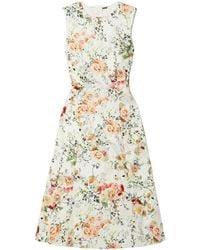 Adam Lippes - Floral-Print Cotton-Blend Twill Midi Dress - Lyst
