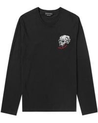 McQueen - T-Shirt With Round Neck And Long Sleeves - Lyst