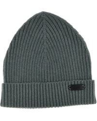 Brioni - Logo Patch Knitted Beanie - Lyst