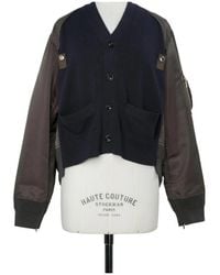 Sacai - Ribbed-Knit Bomber Jacket - Lyst
