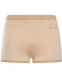 Fendi - Ff Wool And Silk Shorts - Lyst