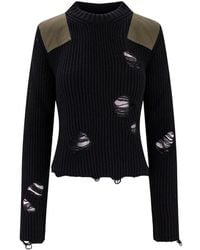 MM6 by Maison Margiela - Distressed Knit Jumper - Lyst