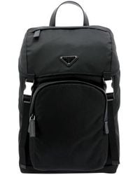 Prada - Re-Nylon Logo Plaque Buckled Backpack - Lyst