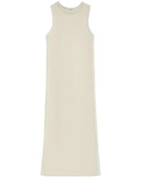 Jil Sander - Semi-Sheer Knitted Sleeveless Long Dress - Lyst