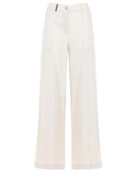 Peserico - Patch-Pocket Wide-Leg Pants - Lyst