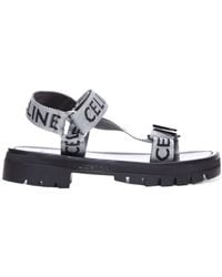 Celine - Logo Sandals - Lyst