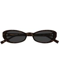 Saint Laurent - Eyewear Oval Frame Sunglasses - Lyst