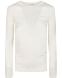 Max Mara - Mxmvicini Long-Sleeved Crewneck Ribbed Top - Lyst