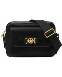 Versace - Logo-Printed Zipped Crossbody Bag - Lyst