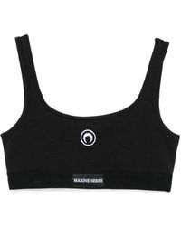 Marine Serre - Moon Logo Stretched Jersey Sport Bra - Lyst