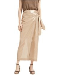 Brunello Cucinelli - Wrap Midi Skirt - Lyst