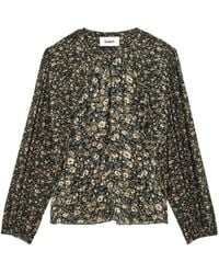 Ba&sh - Floral Print Ruffle-Detail Blouse - Lyst