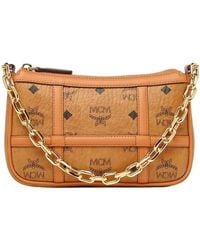 MCM - Delmy Logo Printed Shoulder Bag - Lyst