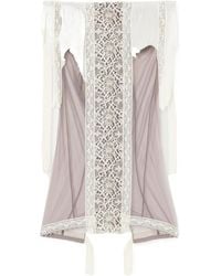 Dilara Findikoglu - Lace-Trimmed Mesh Midi Skirt - Lyst