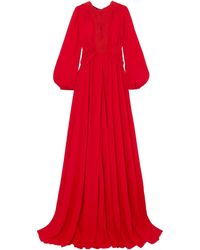 Giambattista Valli - Gathered Crepe De Chine Gown - Lyst