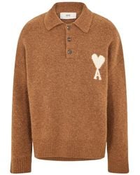 Ami Paris - Ami Adc Knit Polo Sn54 - Lyst