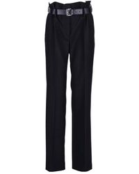 Prada - Belted Pleated Trousers - Lyst