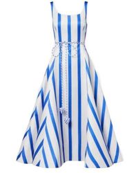 Leo - Serafina Striped Satin Maxi Dress - Lyst