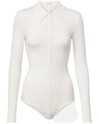 Magda Butrym - Embroidered Cotton-Blend Bodysuit - Lyst