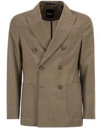 BOSS - Double-Breasted Blazer - Lyst