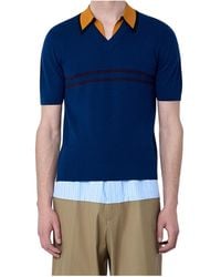 Dries Van Noten - Striped Collared Knitted Top - Lyst