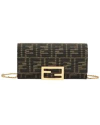Fendi - Continental Logo Plaque Chained Wallet - Lyst