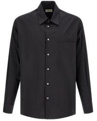 Lemaire - Long-Sleeved Curved Hem Regular Shirt - Lyst