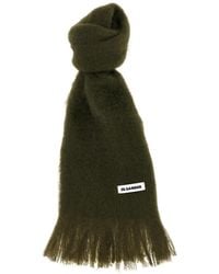 Jil Sander - Logo Patch Mohair Scarf - Lyst